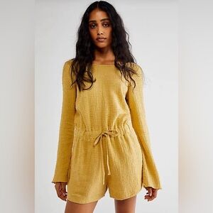 Free People Laid Back Lover Long sleeved Romper L